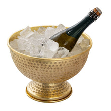 Afbeelding in Gallery-weergave laden, Wijnkoeler flessenkoeler metaal ø 29 cm champagnekoeler rond zilver goud ijskoeler champagnekoeler
