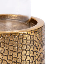 Afbeelding in Gallery-weergave laden, Croco kaarsenhouder met glas - messing - M