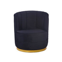 Afbeelding in Gallery-weergave laden, Draaifauteuil van zwart fluweel