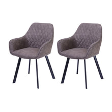 Afbeelding in Gallery-weergave laden, Set van 2 gestoffeerde stoelen met microvezel bekleding Taupe