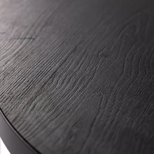 Afbeelding in Gallery-weergave laden, Ovale eettafel 'Mees' 240 x 110cm, kleur zwart / zwart eiken