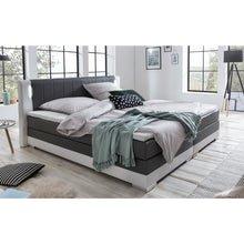 Afbeelding in Gallery-weergave laden, Luxueus Boxspringbed 200 x 200 cm LED grijs/wit kunstleder