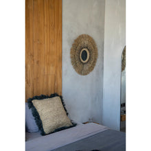 Afbeelding in Gallery-weergave laden, Kussenhoes Raffia Vierkant - Naturel Zwart - 60x60 cm