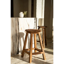 Afbeelding in Gallery-weergave laden, Teakhouten Barkruk - Naturel