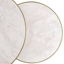 Afbeelding in Gallery-weergave laden, Salontafelset 'Saar' rond 80 en 60cm, kleur goud / wit marmer