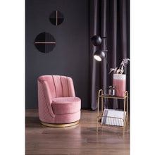 Afbeelding in Gallery-weergave laden, Draaifauteuil in roze fluweel