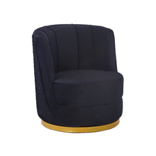 Afbeelding in Gallery-weergave laden, Draaifauteuil van zwart fluweel