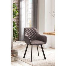 Afbeelding in Gallery-weergave laden, Set van 2 gestoffeerde stoelen met microvezel bekleding Taupe