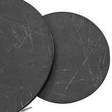 Afbeelding in Gallery-weergave laden, Salontafelset 'Saar' rond 80 en 60cm, kleur zwart / zwart marmer