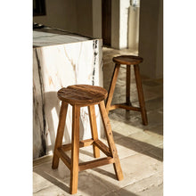 Afbeelding in Gallery-weergave laden, Teakhouten Barkruk - Naturel