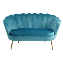 Afbeelding in Gallery-weergave laden, Fluwelen schelpenbank blauw