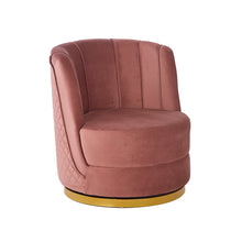 Afbeelding in Gallery-weergave laden, Draaifauteuil in roze fluweel