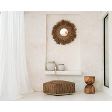 Afbeelding in Gallery-weergave laden, Stijlvolle katoenen poef - Beige Zwart