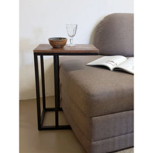 Afbeelding in Gallery-weergave laden, Bijzettafel banktafel laptoptafel C-tafel 40x60x25 cm Liverpool metalen frame zwart of wit