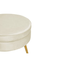 Afbeelding in Gallery-weergave laden, Ronde luxe fluwelen poef - Beige