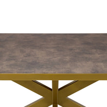 Afbeelding in Gallery-weergave laden, Ovale eettafel 'Noud' 240 x 100, kleur goud / lederlook bruin