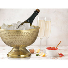 Afbeelding in Gallery-weergave laden, Wijnkoeler flessenkoeler metaal ø 29 cm champagnekoeler rond zilver goud ijskoeler champagnekoeler