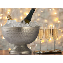 Afbeelding in Gallery-weergave laden, Wijnkoeler flessenkoeler metaal ø 29 cm champagnekoeler rond zilver goud ijskoeler champagnekoeler