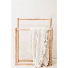 Afbeelding in Gallery-weergave laden, Luxe Handgeweven Katoenen Plaid - Crème