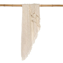 Afbeelding in Gallery-weergave laden, Luxe Handgeweven Katoenen Plaid - Crème