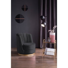 Afbeelding in Gallery-weergave laden, Draaifauteuil van zwart fluweel