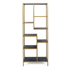 Afbeelding in Gallery-weergave laden, Vakkenkast 'Guus' 80 x 200cm, kleur goud / zwart marmer