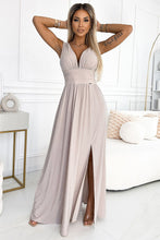 Afbeelding in Gallery-weergave laden, Elegante lange jurk met split
