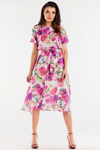 Afbeelding in Gallery-weergave laden, Chiffon jurk met verstelbare taille en ceintuur