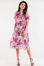 Afbeelding in Gallery-weergave laden, Chiffon jurk met verstelbare taille en ceintuur