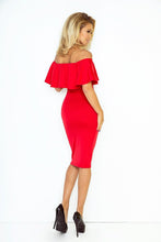 Afbeelding in Gallery-weergave laden, Elegante kokerjurk met ritssluiting - Rood