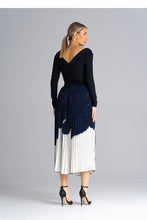 Afbeelding in Gallery-weergave laden, Geplooide midi-rok met elastische tailleband