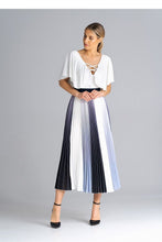 Afbeelding in Gallery-weergave laden, Geplooide midi-rok met elastische tailleband