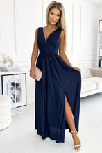 Afbeelding in Gallery-weergave laden, Elegante lange jurk met split