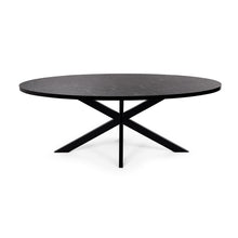 Afbeelding in Gallery-weergave laden, Ovale eettafel 'Mees' 180 x 100 cm, kleur zwart / zwart marmer