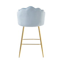 Afbeelding in Gallery-weergave laden, Set van 2 barkrukken met schelpdesign fluweel - Lichtgrijs