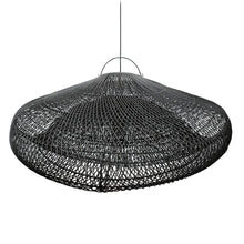 Afbeelding in Gallery-weergave laden, Handgemaakte Rotan Hanglamp - Zwart - XXL
