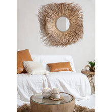 Afbeelding in Gallery-weergave laden, Leren kussenhoes met zes panelen - Camel - 30x50 cm