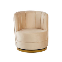 Afbeelding in Gallery-weergave laden, Draaifauteuil in beige fluweel
