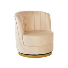 Afbeelding in Gallery-weergave laden, Draaifauteuil in beige fluweel
