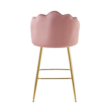 Afbeelding in Gallery-weergave laden, Set van 2 barkrukken met schelpdesign fluweel - Roze
