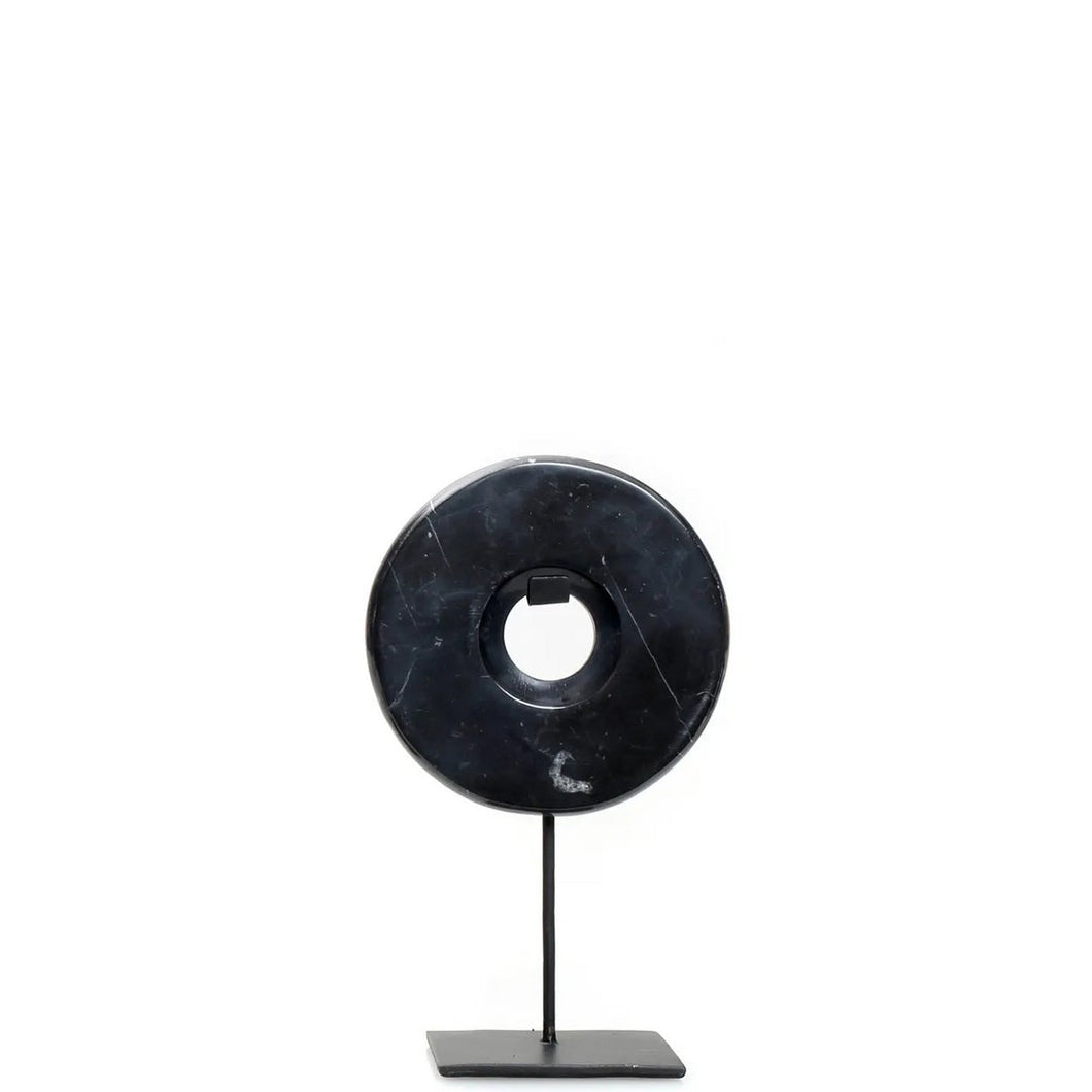 The Marble Disc on Stand - Zwart - S