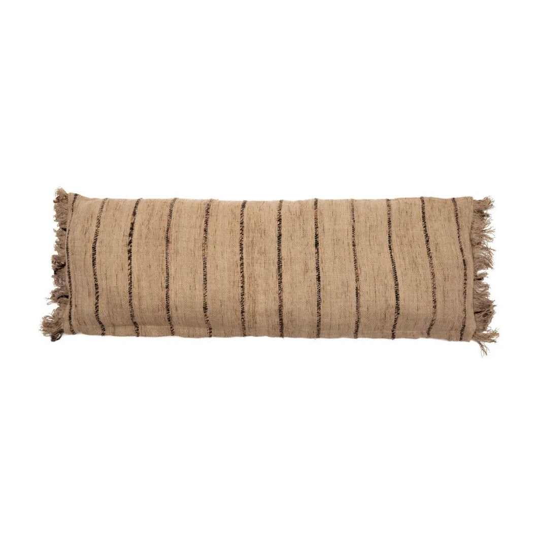 Kussenhoes 'Oh My Gee' - Beige Zwart - 35x100 cm