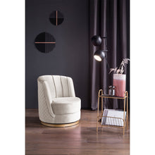 Afbeelding in Gallery-weergave laden, Draaifauteuil in beige fluweel
