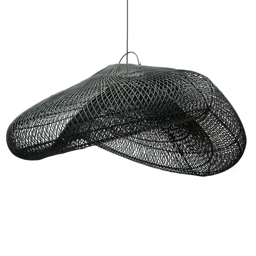 Handgemaakte Rotan Hanglamp - Zwart - XXL